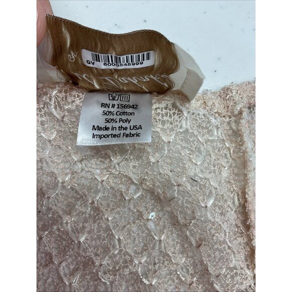 PAT DAHNKE Women’s size‎ L Pink Lace Sheer puff short sleeve top Boho Western - Picture 9 of 14